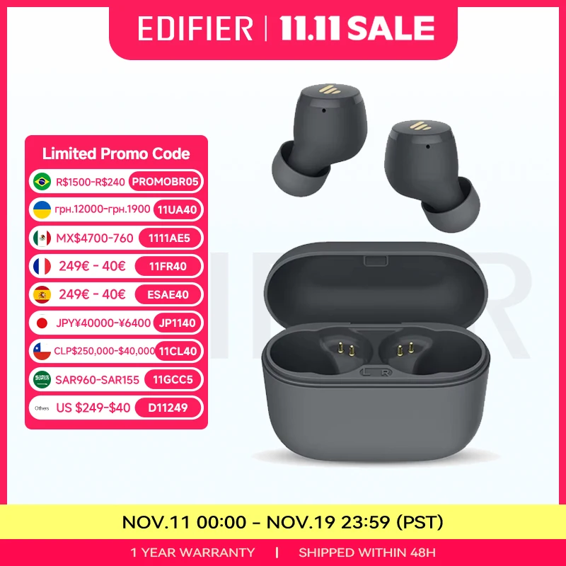 EDIFIER X3 X3 Lite TWS Auricolare Bluetooth senza fili Bluetooth 5.3 Assistente vocale controllo touch fino a 24 ore di riproduzione EQ Preimpostato