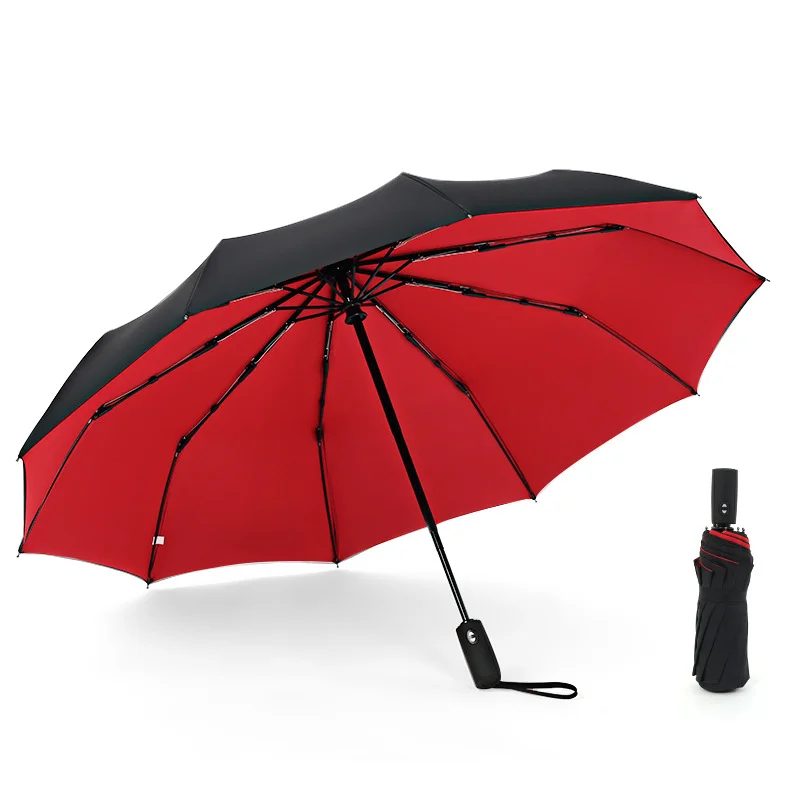 

Automatic Double Layer Folding Umbrella, Windproof Rain, Wind Resistant, Trip, Sun, Ten Bone Umbrellas, Large Business Parasol