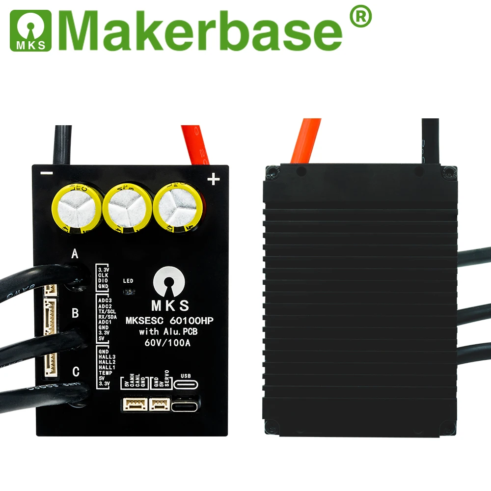 Makerbase-tabla de surf para Robot, pieza de alta corriente con PCB de aluminio basado en VESC para e-foil Fight, AGV, VESC 60100 V2 60V 100A