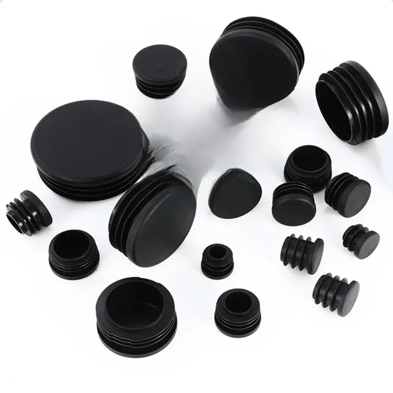 Plastikowa czarna okrągła zatyczka do rur PE 12 14 16 19 20 22 25 28 30 ~ 76 mm Krzesło Antypoślizgowe podkładki pod stopy Pokrywa uszczelniająca 2-20 szt. — zdjęcie 2
