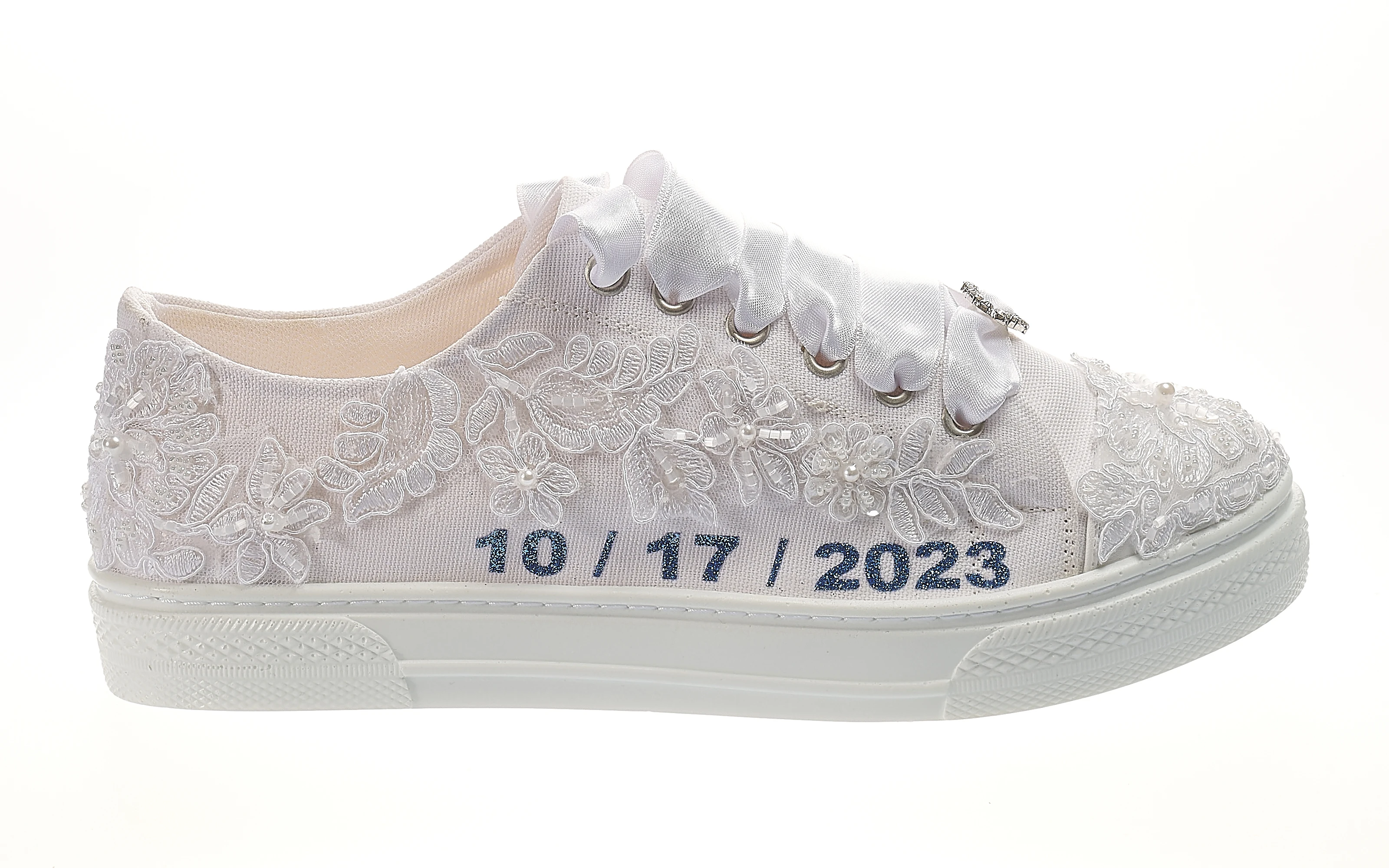 Elevate Your Wedding Style with Customizable Bride Sneakers Shoes - Comfortable White Wedding Shoes for Sporty Brides ,