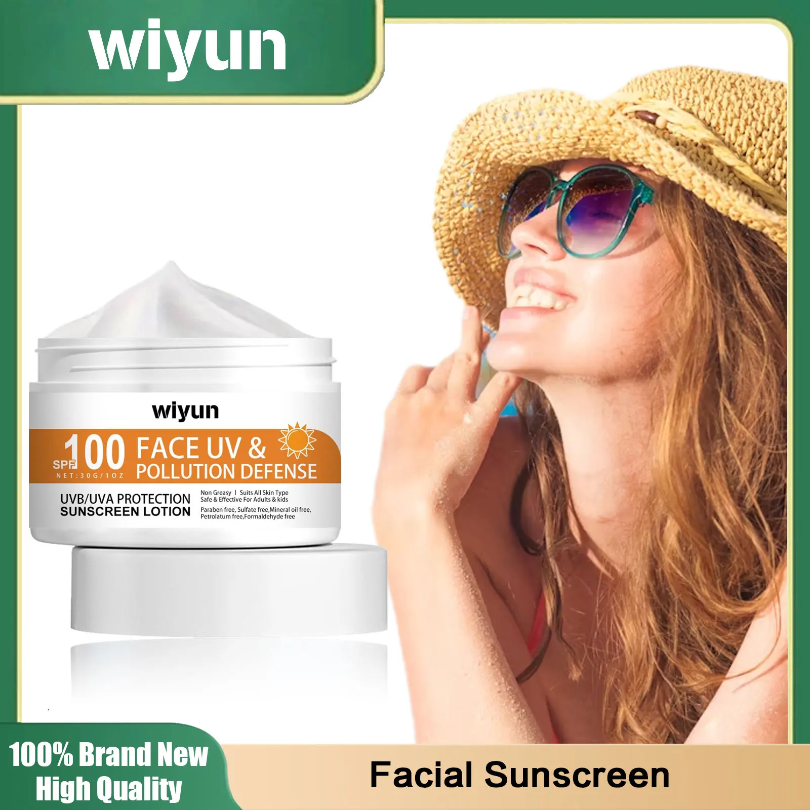 Facial Sunscreen Spf100 Uv Isolation Long Last Protection Waterproof Oil Control Bleach Face Moisturizer Sunblock Anti Sun Cream