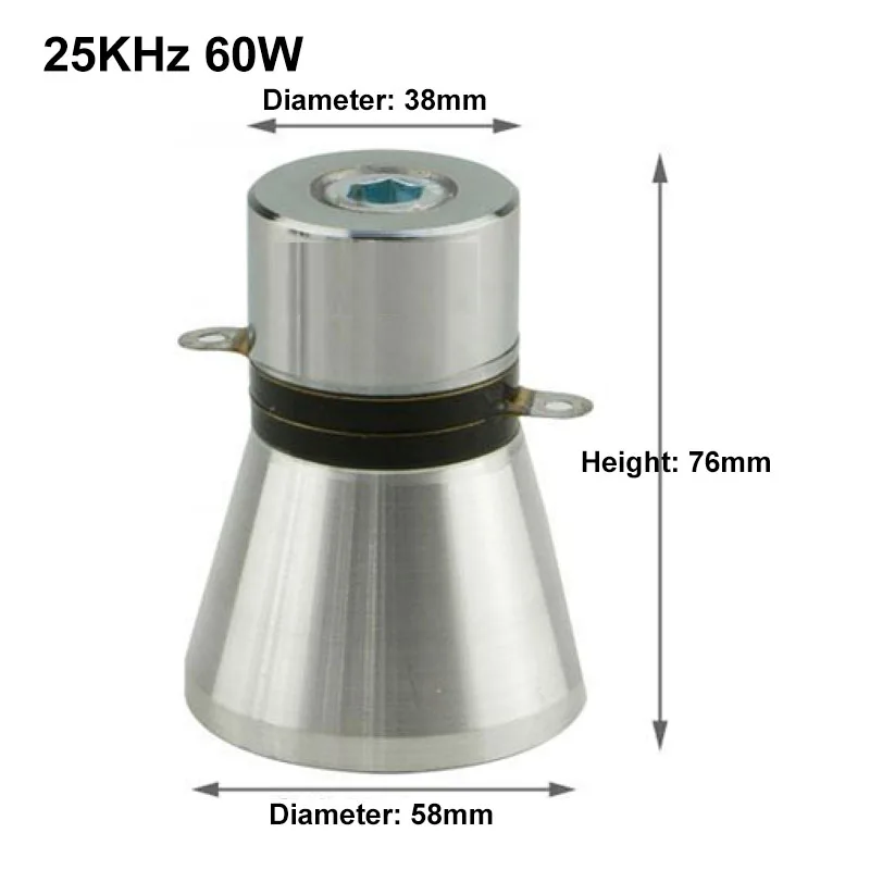 25KHz 60W Industriële Hoge Frequentie Ultrasone Reiniger Transducer Ultrasone Trillingskop voor Reinigingsmachine Vaatwasser