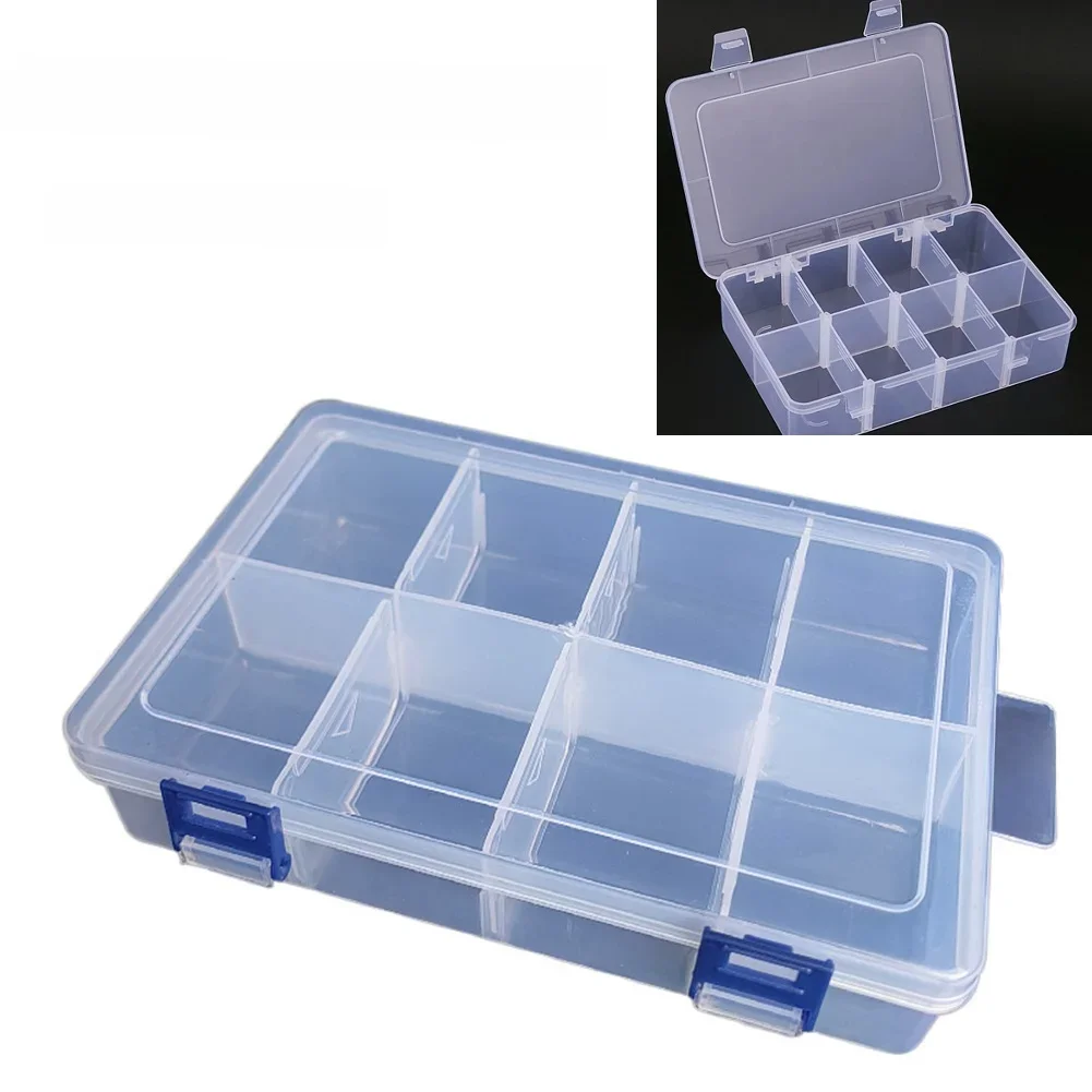 Pudełko do przechowywania narzędzi Regulowane 8 siatek Plastikowe pudełko do przechowywania Uchwyt na śruby Organizer 20 * 13,5 * 4,5 cm Narzędzie do sprzętu do pigułek — zdjęcie 2
