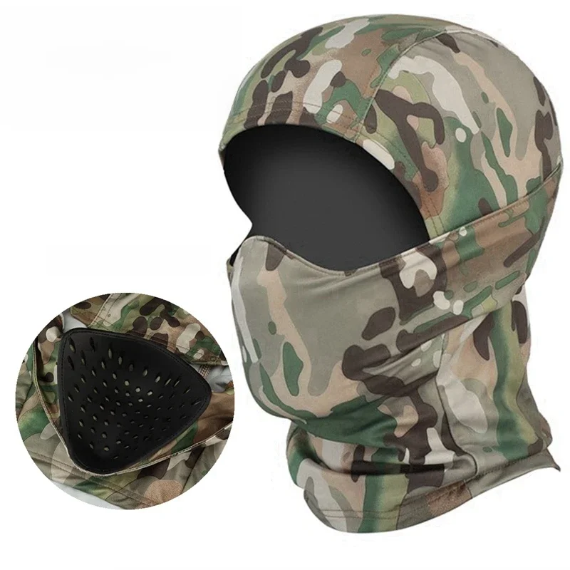 AliExpress Tactical Silicone Mask Hunting Balaclava Head Hood Silicone Half Face Windproof Headgear Cycling