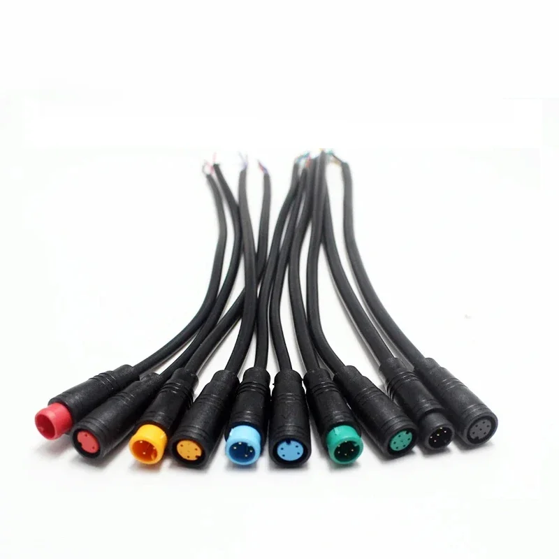 AliExpress NinthQua 1Pair M8 2 3 4 5 6 Pin Electric Bicycle Butt Plug Connector Wiring Line Scooter Brake Cable Pluger Signal Connecting Sensor 20CM