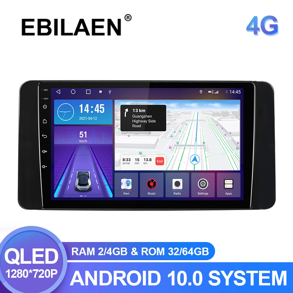 EBILAEN Android 10.0 Car Radio For VW Volkswagen POLO 2021 2022 Video Recorder Wireless Carplay Android Auto QLED Headunit RDS