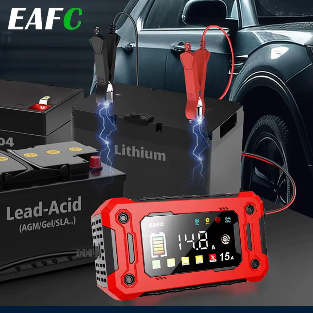 Démarreur de voiture 12000 mAh avec compresseur d'air 150 PSI, booster de batterie de voiture 6000 A 12 V avec gonfleur de pneus, écran LCD, batterie externe de démarrage (7,5 L essence/6 L diesel),