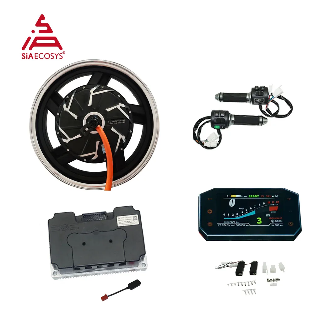 

QS Motor 17*3.5inch 260 5000W V4 72V Hub Motor With ND72680 Controller Chaojie Display Conversion Kit for Electric Motorcycle