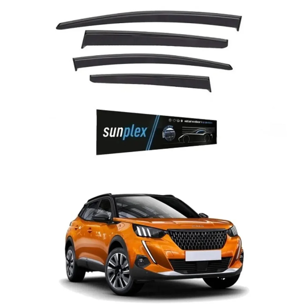 Car Window Accessories For Peugeot 2008 2019-2024 Sport Style Window Deflector Rain Cover Visor Awnings Tuning Parts