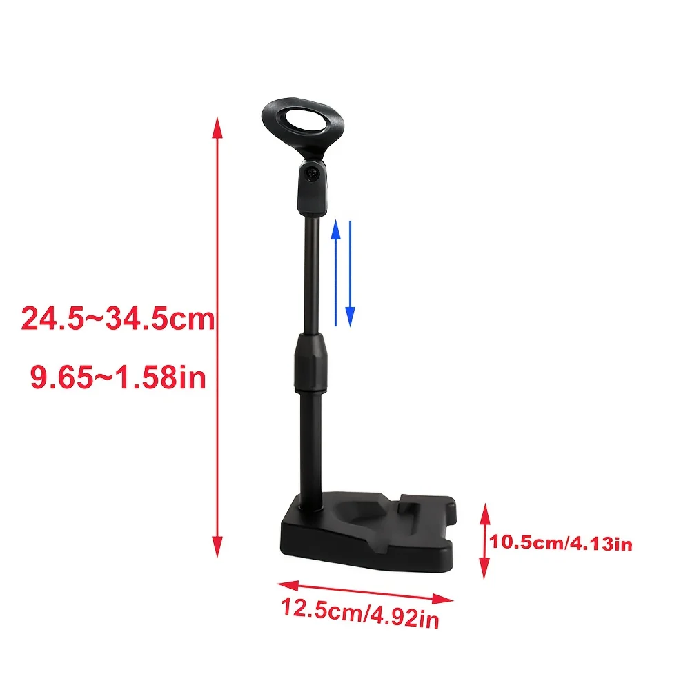Adjustable Desktop Microphone Stand with Phone and Tablet Holder, Multifunctional Mic Stand Suitable for Podcasts, Live Streaming, and Office Use (Microphone Not Included)