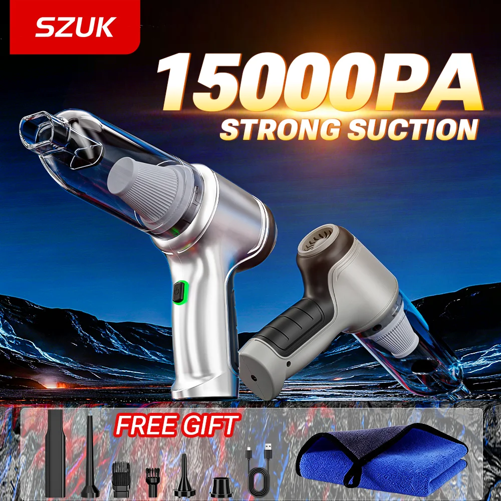 Car Cleaning Brush - SZUK 미니 차량용 진공청소기 15000Pa 강력한
