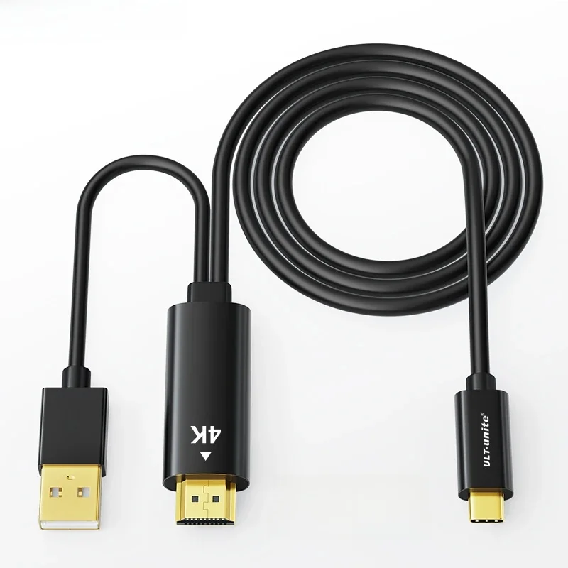HDMI to USB C Cable Uni-directional 4K60Hz HDMI-Compatible to Type-C Cord Converter for Xreal Nreal Air Steam Deck PS5 Monitor
