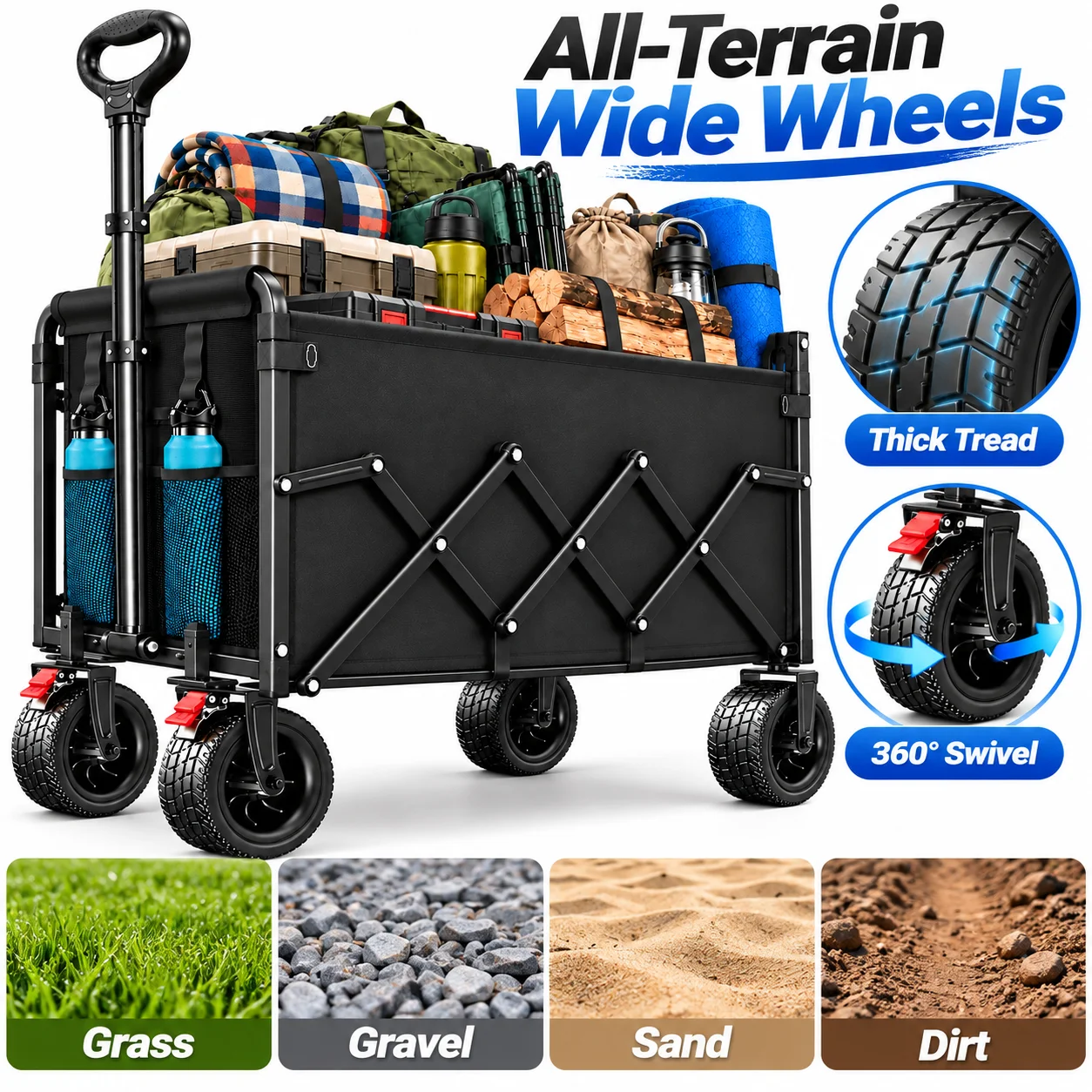 عربة قابلة للطي متينة بسعة 880 - مراجعة Outdoor Camping Trolley وسعره