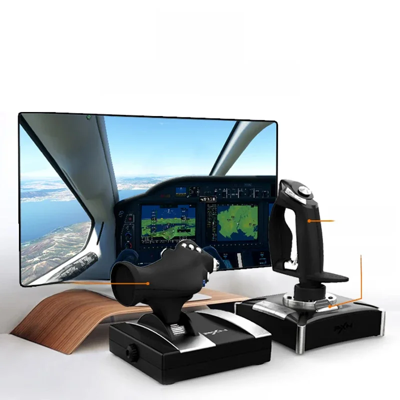 Manette de jeu PXN 2119 PRO pour simulateur de vol, contrĂ´leur de vibration, joystick pour PC, PS4 de bureau, contrĂ´leur de jeu