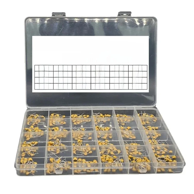 24 wartości * 20 sztuk = 480 sztuk Monolityczny kondensator ceramiczny 10pF ~ 10uF, zestaw różnych kondensatorów ceramicznych 1UF 100NF 330NF 0,1UF 102 104 105 — zdjęcie 2