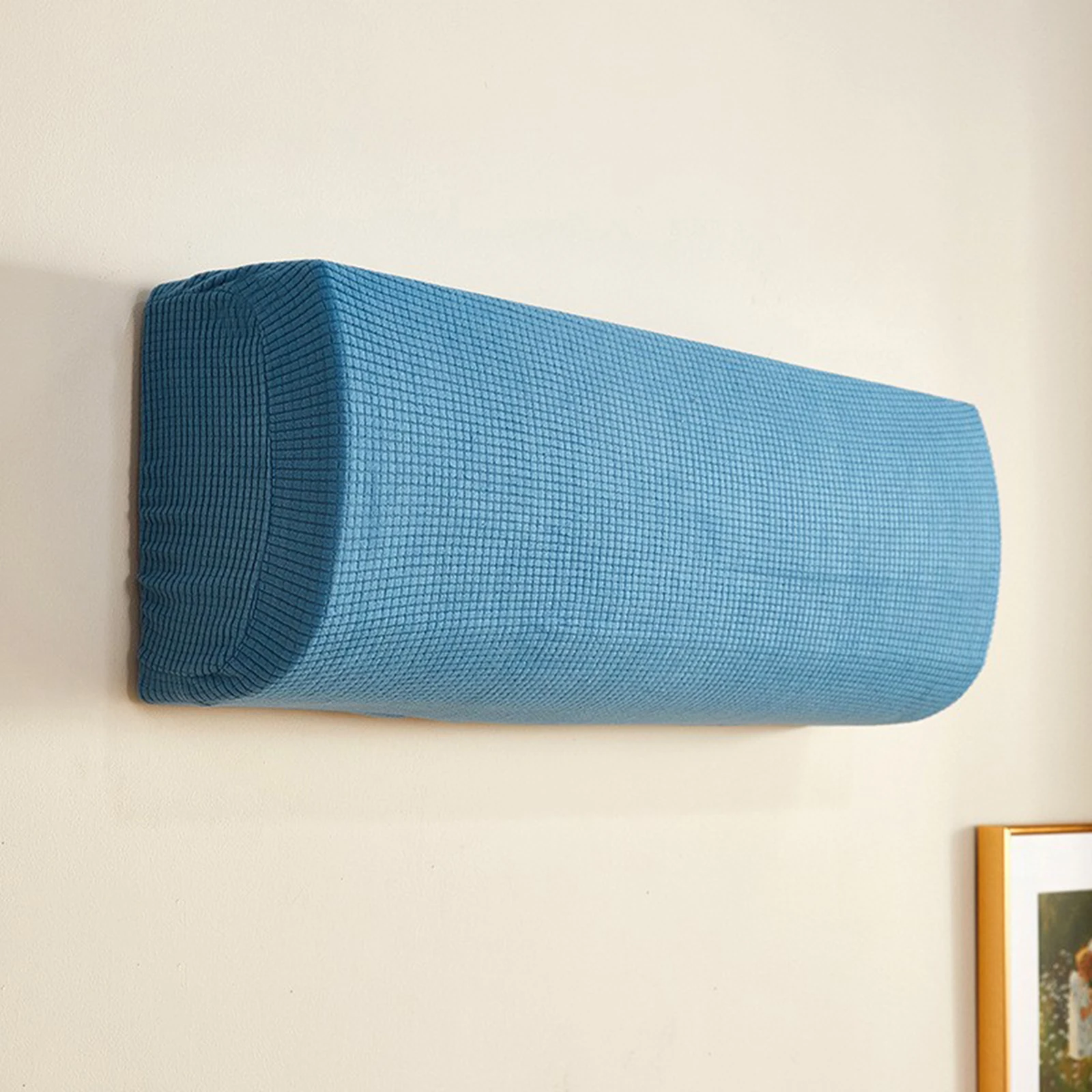 Air Conditioner Cover Easy to Clean Classic Solid Color 360 Degree Full Body Package Household Knitted Elastic Dust Cover