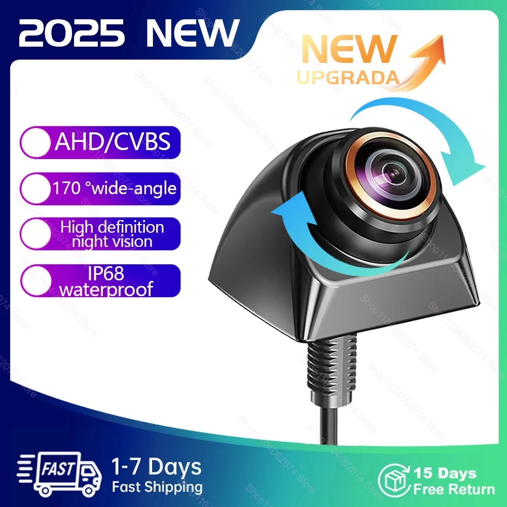 กล้องมองหลังรถยนต์ 1080P Full HD CVBS AHD กล้องถอยหลัง 170 °   มุมกว้าง Night Vision Fisheye Len รถย้อนกลับกล้อง