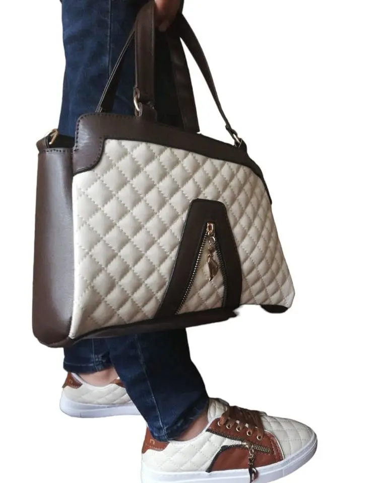 

RS RAZAN ISTANBUL Matching Women's Set: Beige Shoes and Bag - Fusion of Elegance and Practicality