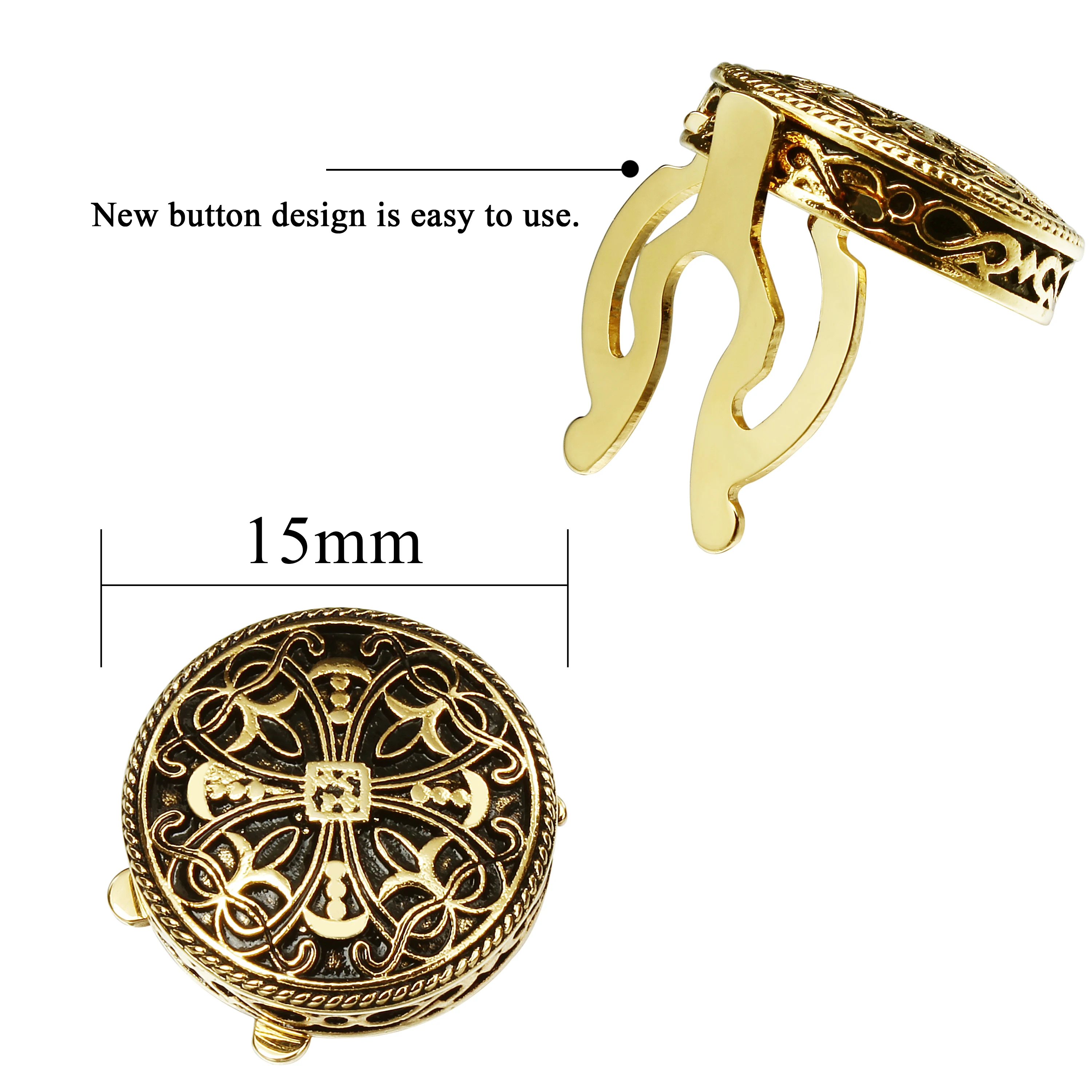 AMITER Mens Button Covers For Shirts with Vintage Enamel Hollow Pattern,Wedding Accessories Gifts