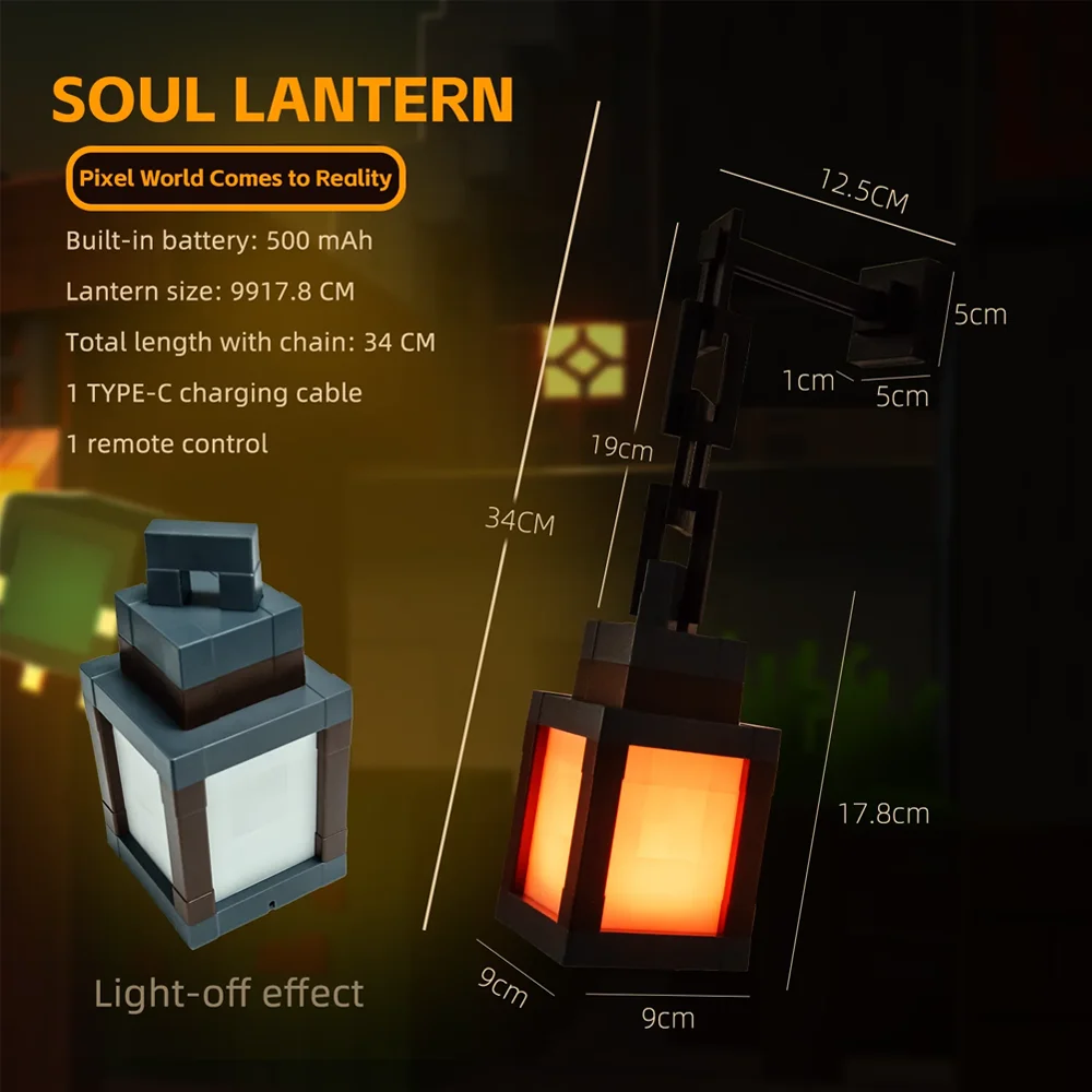 DIY Innendekor Pixel-Stil Nachtlicht Tragbare Tischlampe Desktop-Dekoration 16 Farben Laternenfest Atmosphärenlicht ZUHAUSE