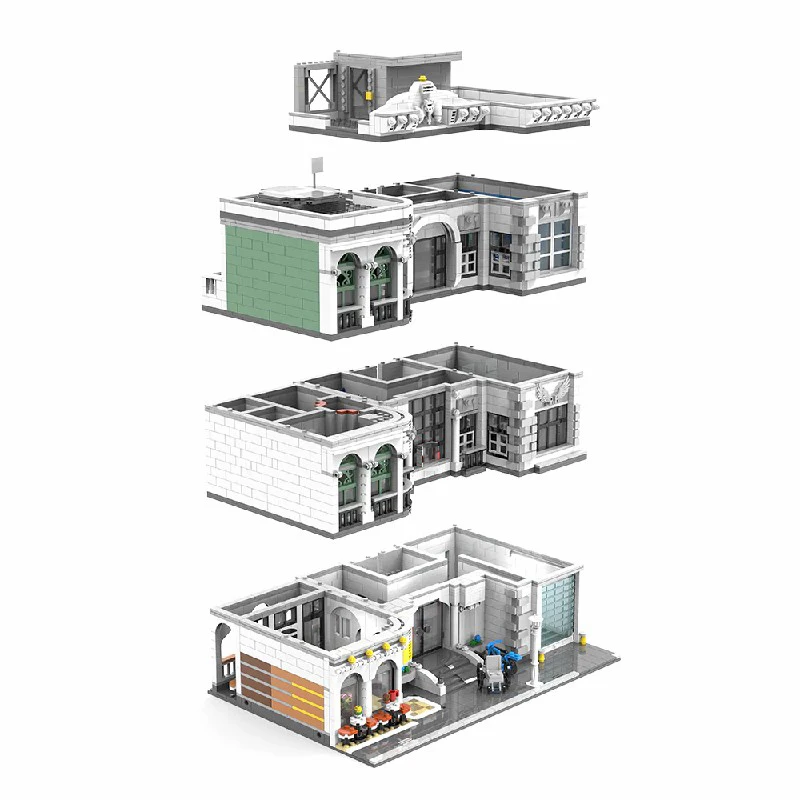 4958 ELEMENTÓW Zestaw Budynków Szpitalnych, z 17 Figurkami Architektura Miejska Modułowy Model do Składania z Klocków, Prezent dla Dorosłych