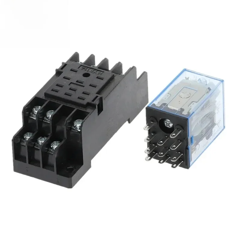 1 zestaw MY3 HH53P MY3NJ Micro Mini Coil Power Relay 11pin 3NO 3NC LED Lamp 5A AC 110V 220V z gniazdem 12V 24V — zdjęcie 2