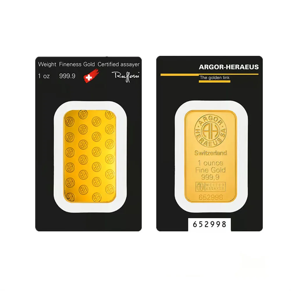 Swiss Argor Heraeus Gold Bar Gold Coin Bullion Acrylic Seal Packaging Independent Serial Number No Magnetic Business Gifts