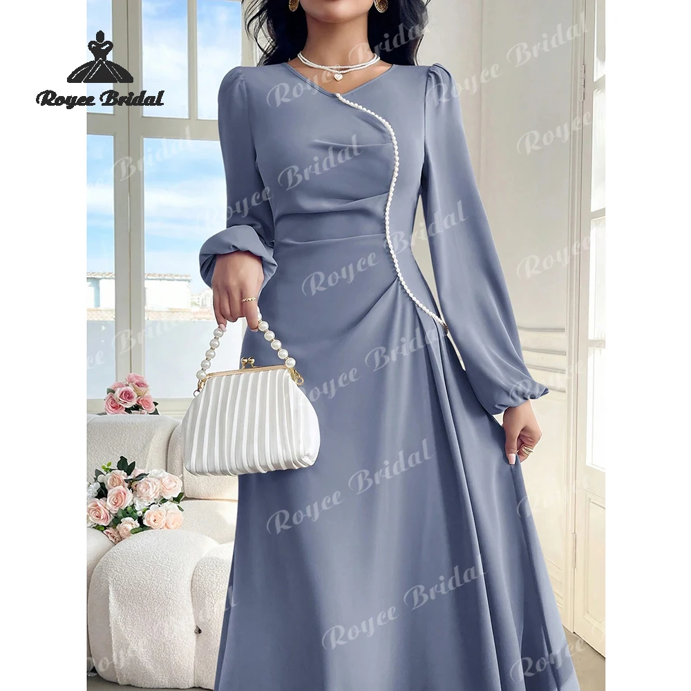 Elegante lanterna manga longa vestido de noite 2026 personalizado mide curto vestido de baile vestidos de fiesta elegantes