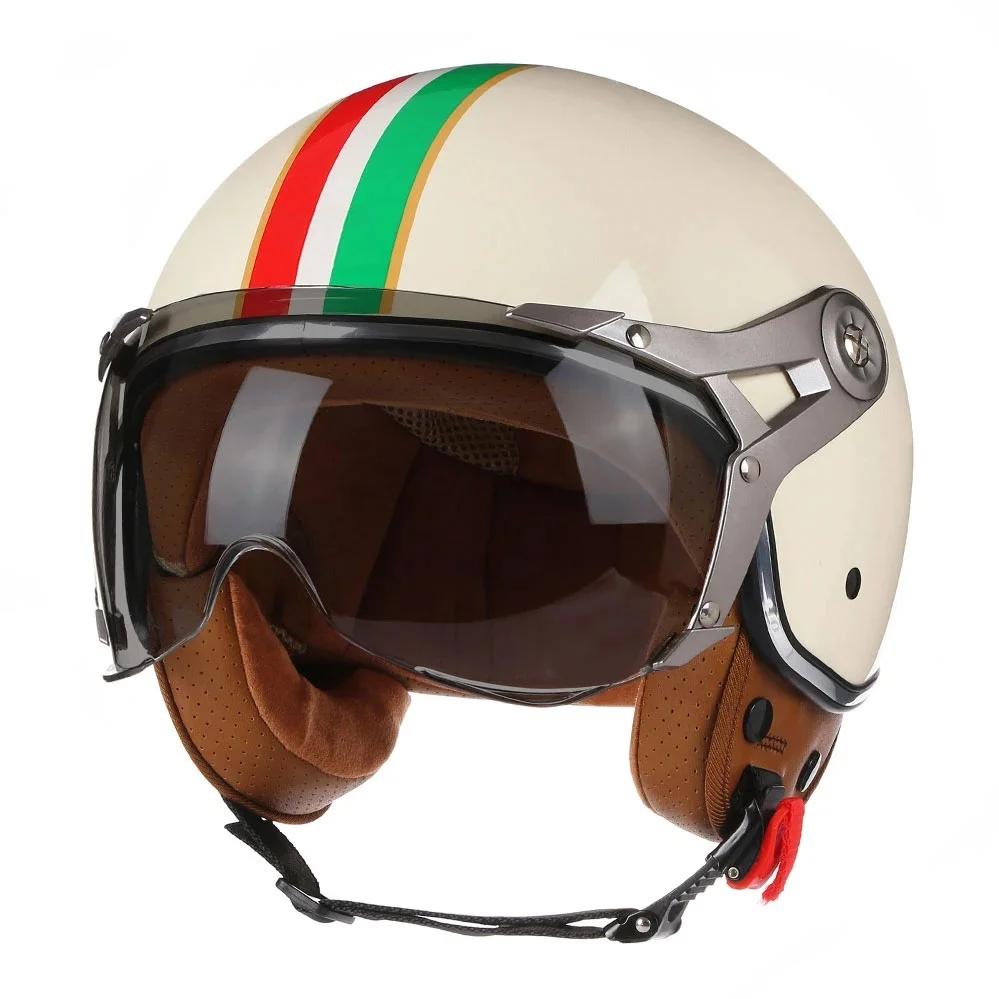 AliExpress BLD DOT 3/4 Open Face Motorcycle Retro Motorbike Helmets With For Men Women Vintage Chopper Capacete De Moto Bike Cascos Scooter