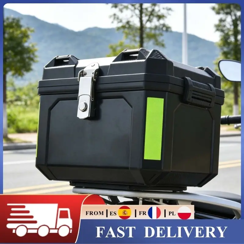 Top Case Universel pour Moto 45L/55L/65L Grande Capacité ABS Étanche Coffre Arrière Verrouillable pour Moto Rangement Casque Bagages Coque Rigide