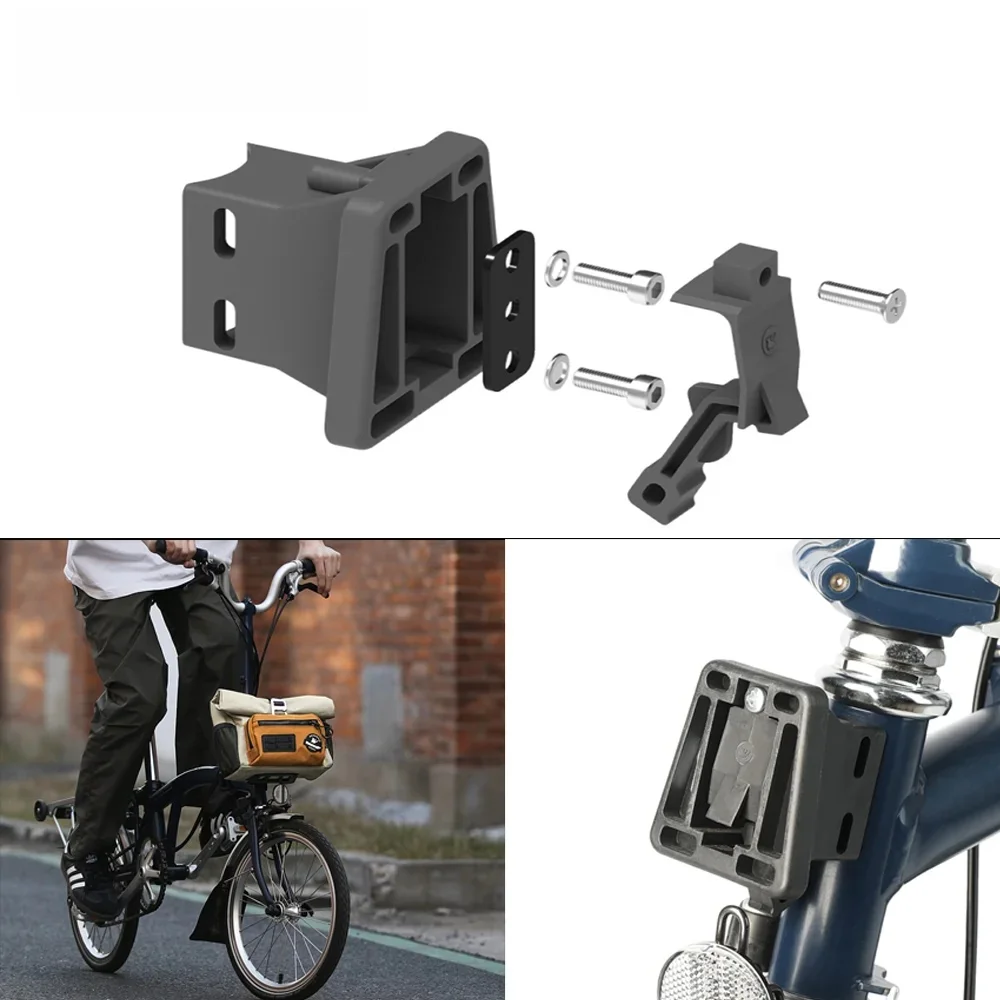 AliExpress Rhinowalk Bike Front Carrier Adapter Block DIY Front Rack Carrier Bag Mount Holder Adapter Bracket For Brompton Dahon Bike