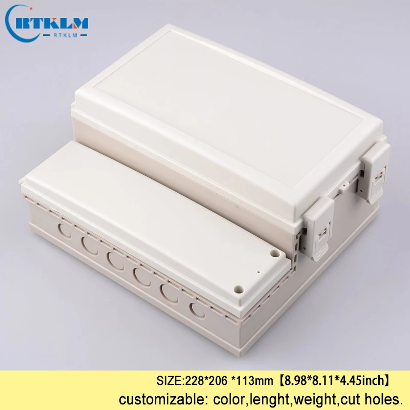 Waterproof ABS Plastic Enclosure Plastic Outdoor Project Box DIY Electric Power Outlet Box IP68 Junction Boxes 228*206*113mm