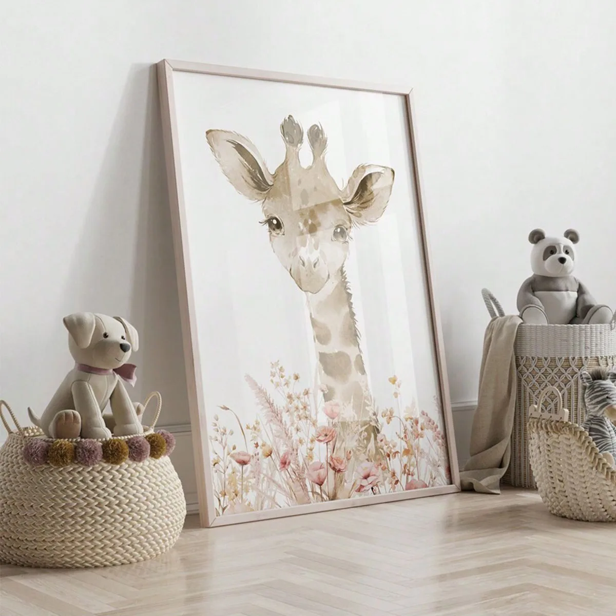Custom Name Nursery Wall Art Set, Personalized 3pcs Canvas Posters with Cute Animals for Kids Bedroom Decor, Unique Baby Shower - view 2