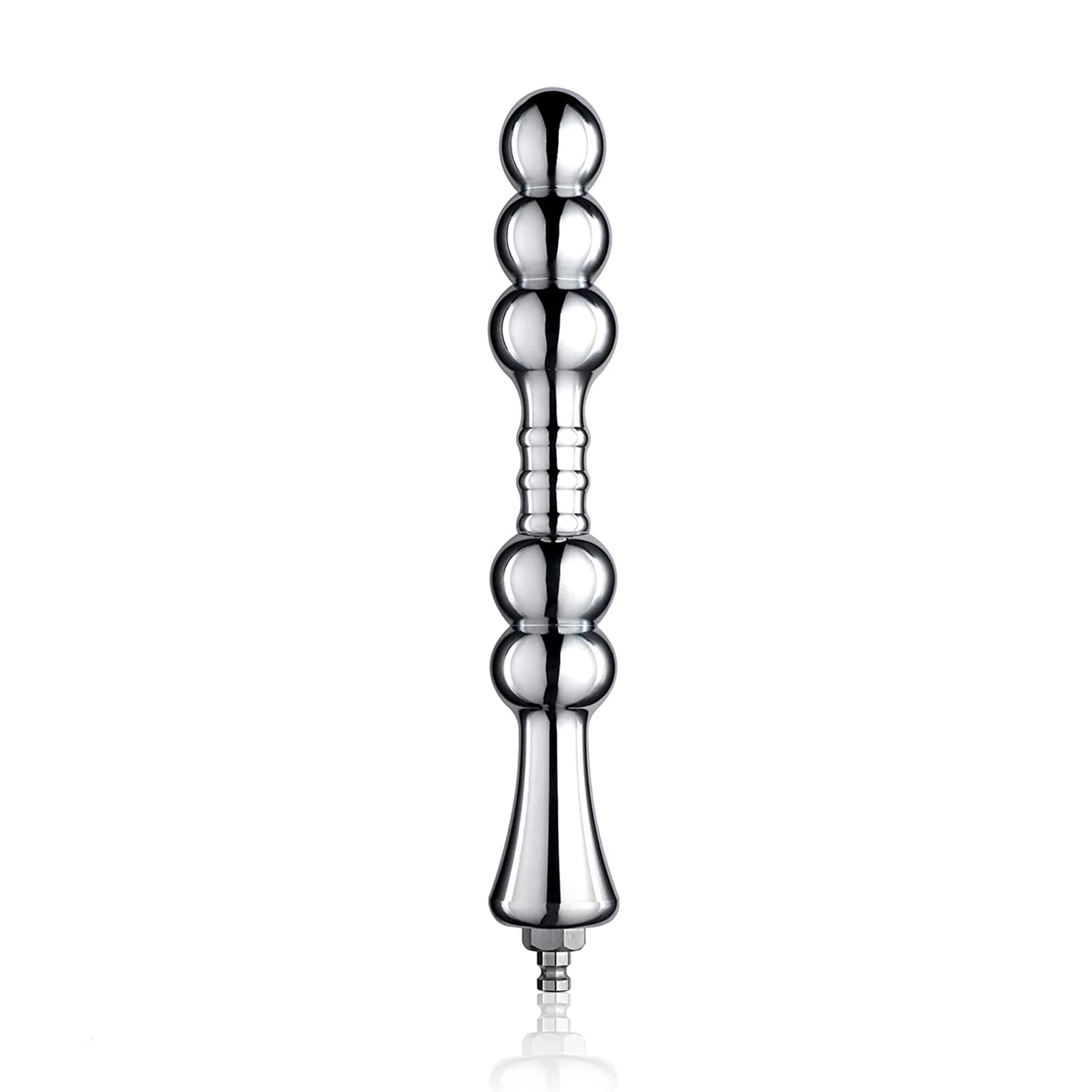 8.2” Metal Bead Anal Dildo, Smooth Aluminium Anal Wand With KlicLok System For Premium Sex Machine