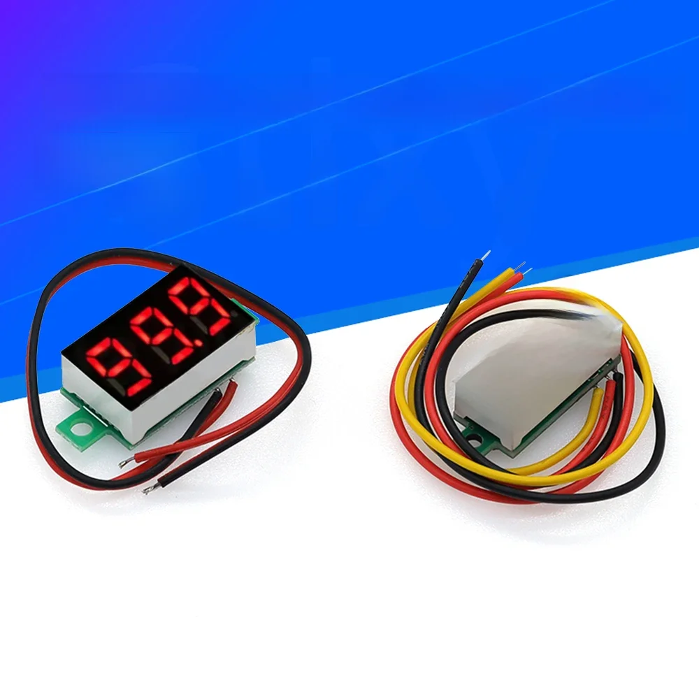 0.28/0.36 Cal 2 drutu 0-30V / 3 drutu DC 0V-100V woltomierz cyfrowy wyświetlacz LED Mini 2/3 przewody miernik napięcia amperomierz wysokiej, możesz o nich nadmienić — zdjęcie 2
