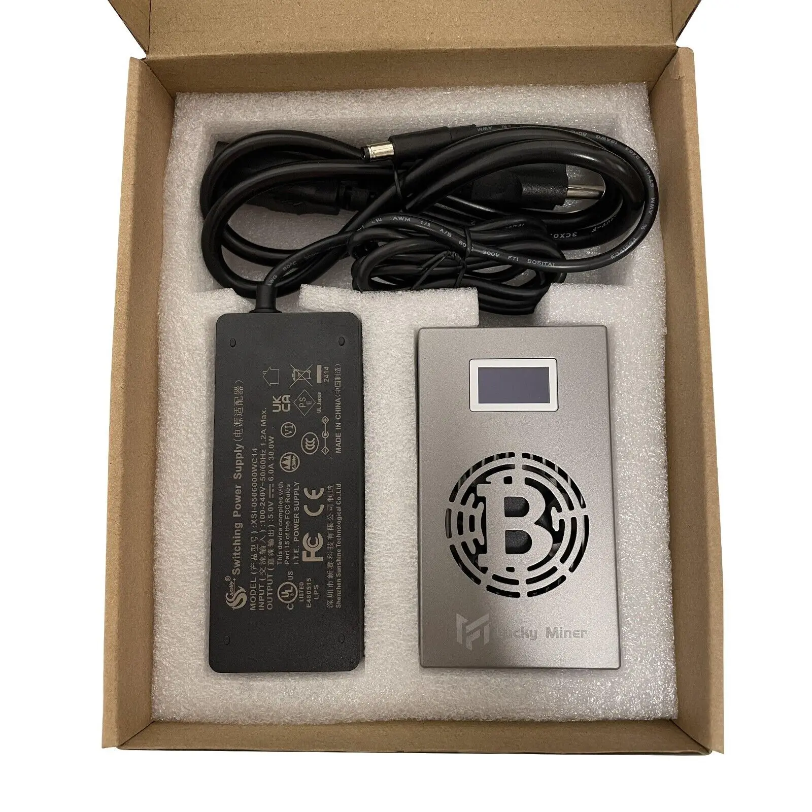 

AD Lucky Miner LV06 500GH/S Bitcoin BTC Miner WIFI SHA-256 Solo Lotto Mining Device