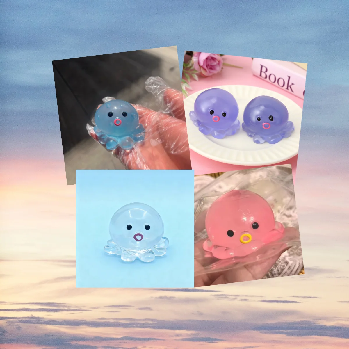 

Мягкая игрушка-антистресс в виде осьминога – милая игрушка для снятия стресса с кремовой текстурой (синяя)