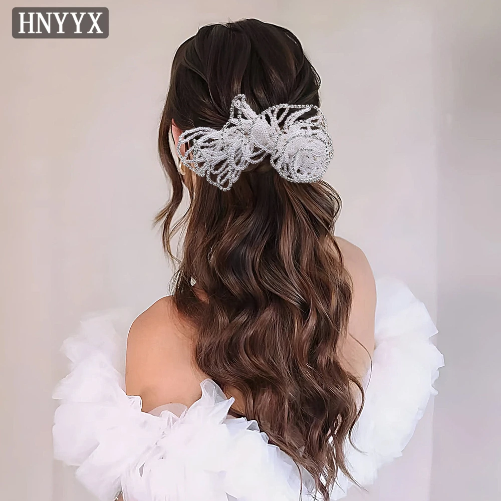 

HNYYX Crystal Flower Hairclip Shiny Rhinestone Hairpin Fashion Luxury Hair Accessories Wedding Tiara Party Headwear Women A109