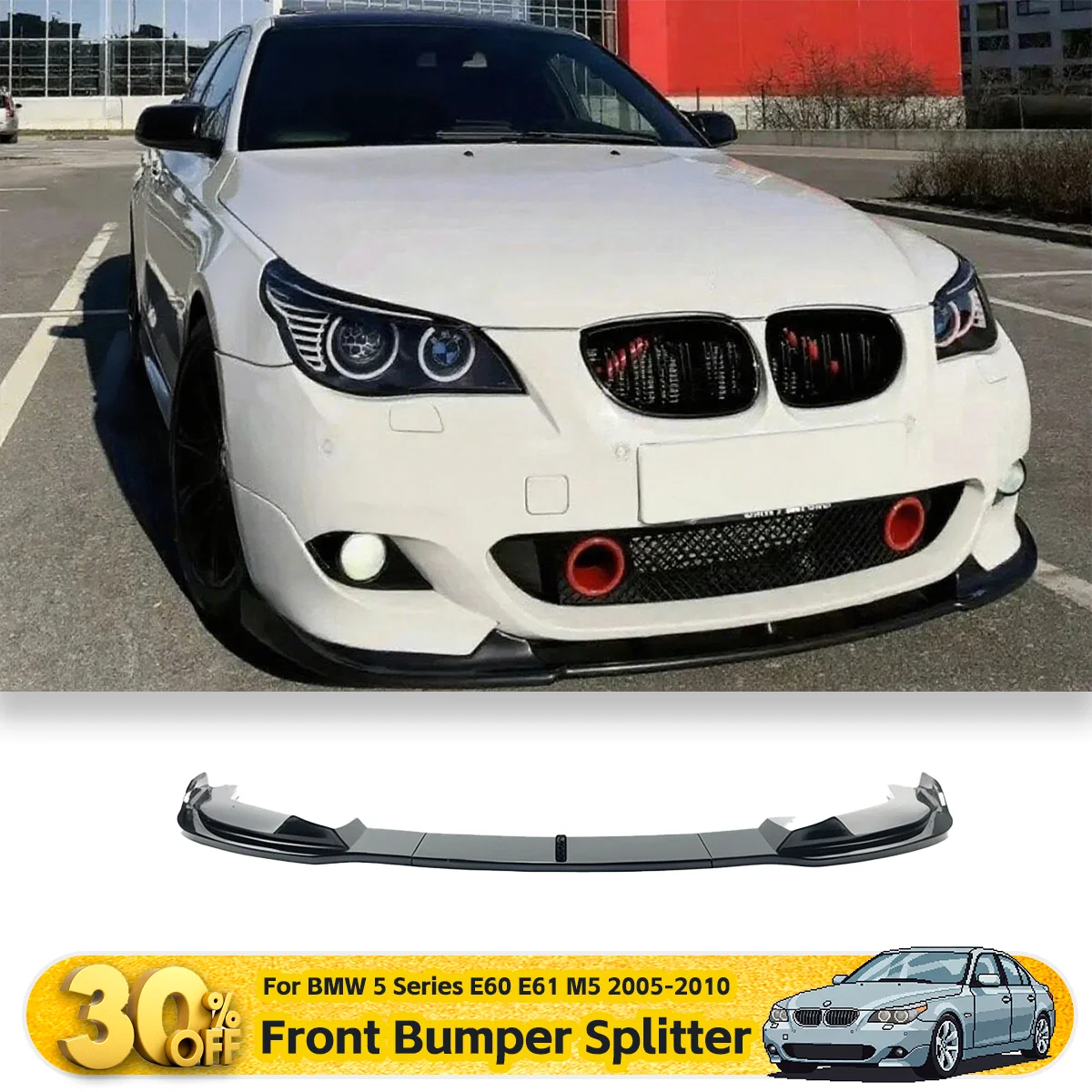 

Front Bumper Splitter Lip Lower Spoiler For BMW 5 Series E60 E61 M5 2005-2010 Car Tuning Guard Accessories Auto Exterior Parts