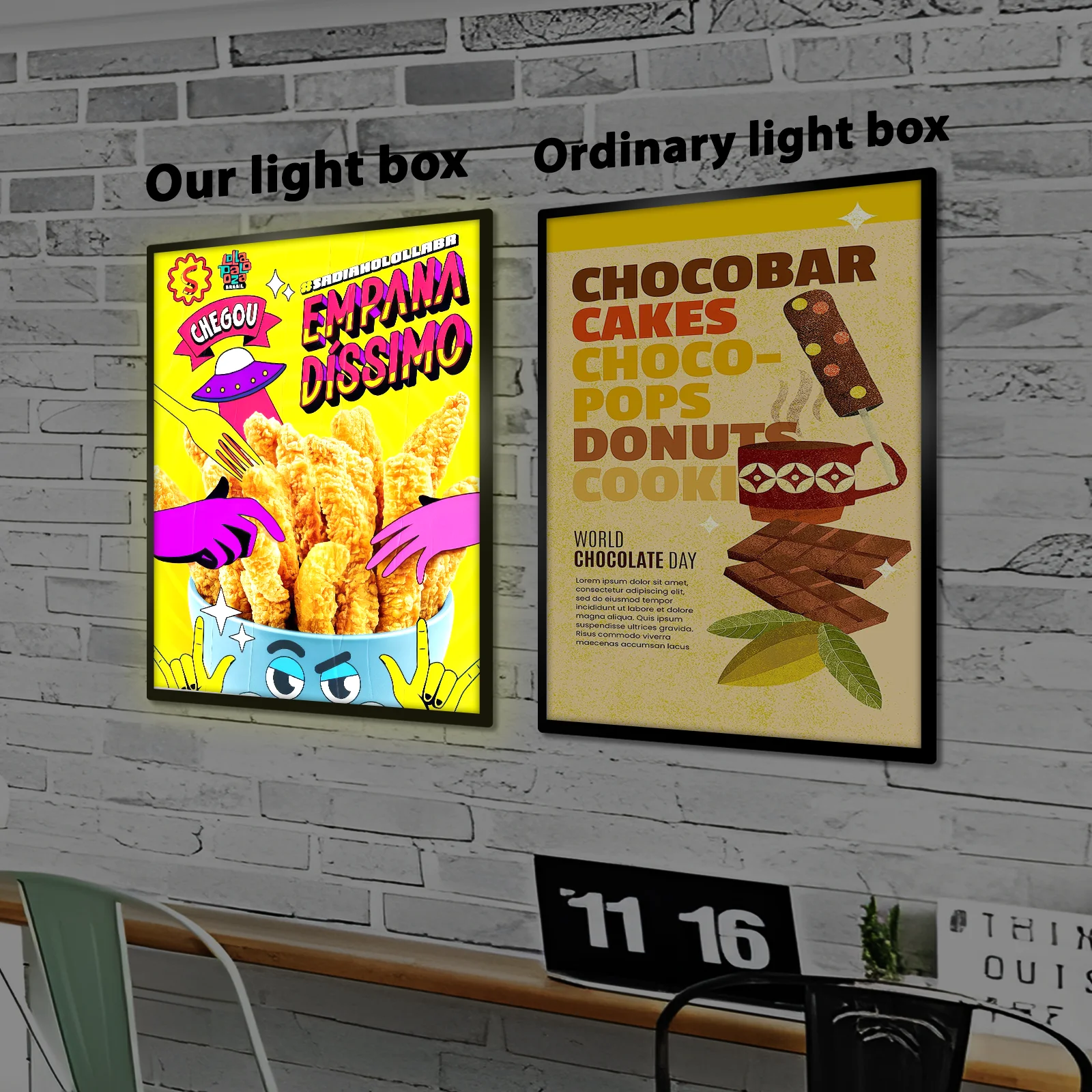 A1/A2/A3/A4 Led Advertising Light Box Aluminum Frame Tempered Glass Light Boxes For Restaurant & Cinema Marketing Products