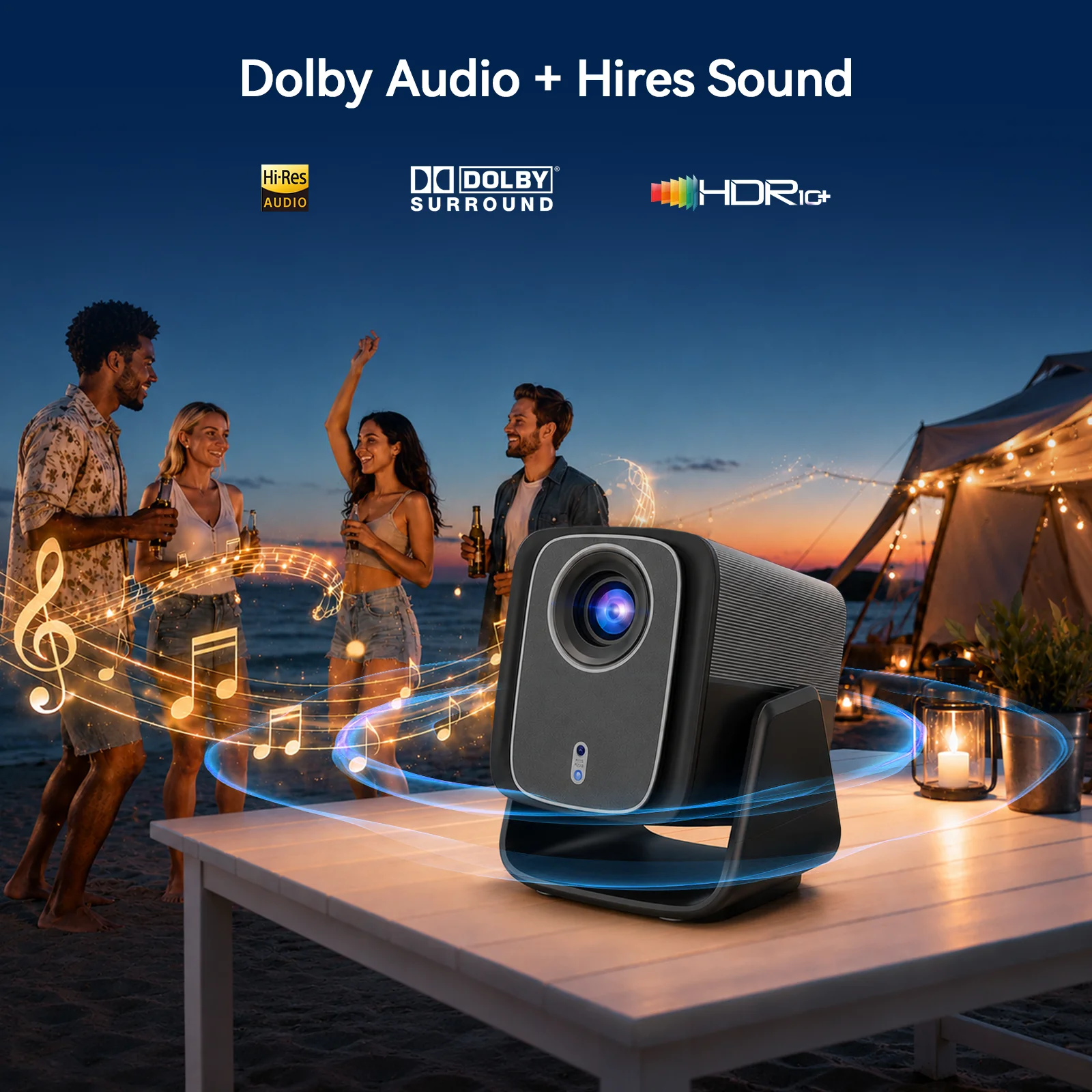 Android 14 Projector X5AR 1080P 8K Supported Short Throw 5G WiFi6 BT5.4 Dual Speakers, Portable for Home Theater Outdoor Camping