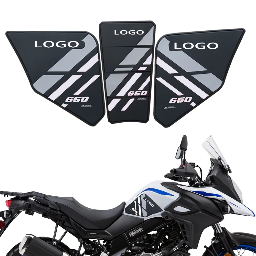 Fit For Suzuki V-Strom 650 650XT VStrom DL650 2017 - 2024 Side Fuel Tank pad Tank Pads Protector Stickers Knee Grip Traction Pad