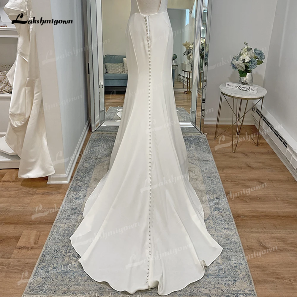 Robe de Mariée Sirène en Satin à Dos aux, Simple et Sexy, Personnalisée pour les Patients Boho, quel que soit le Balayage, Éducative