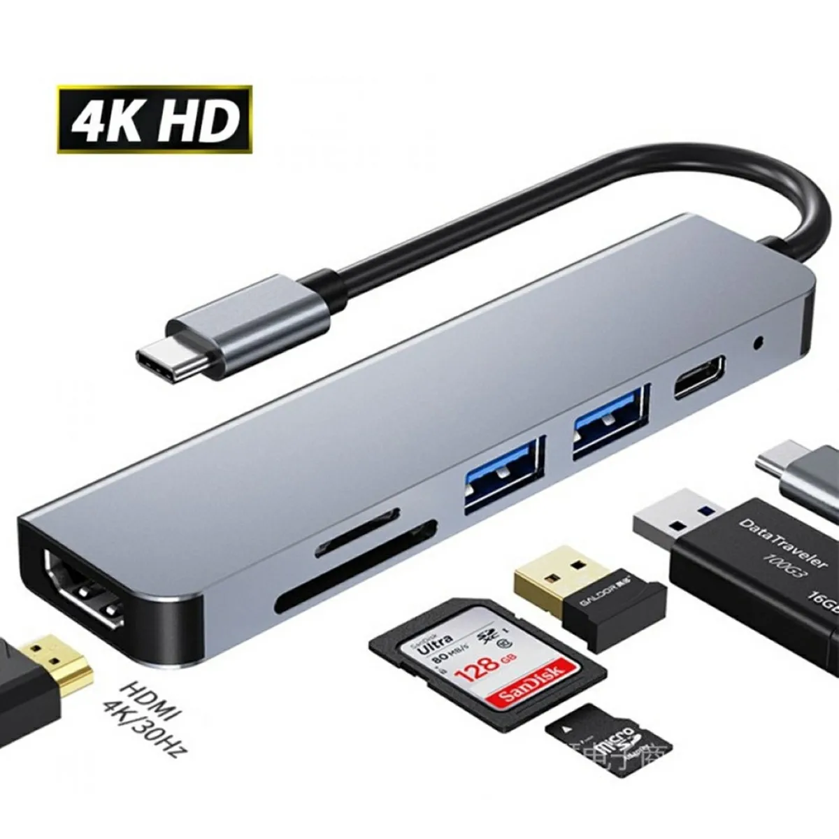 محول USB نوع C Hub ، 4K ، Mac Pro ، Air ، M1 ، HDMI ، 4K