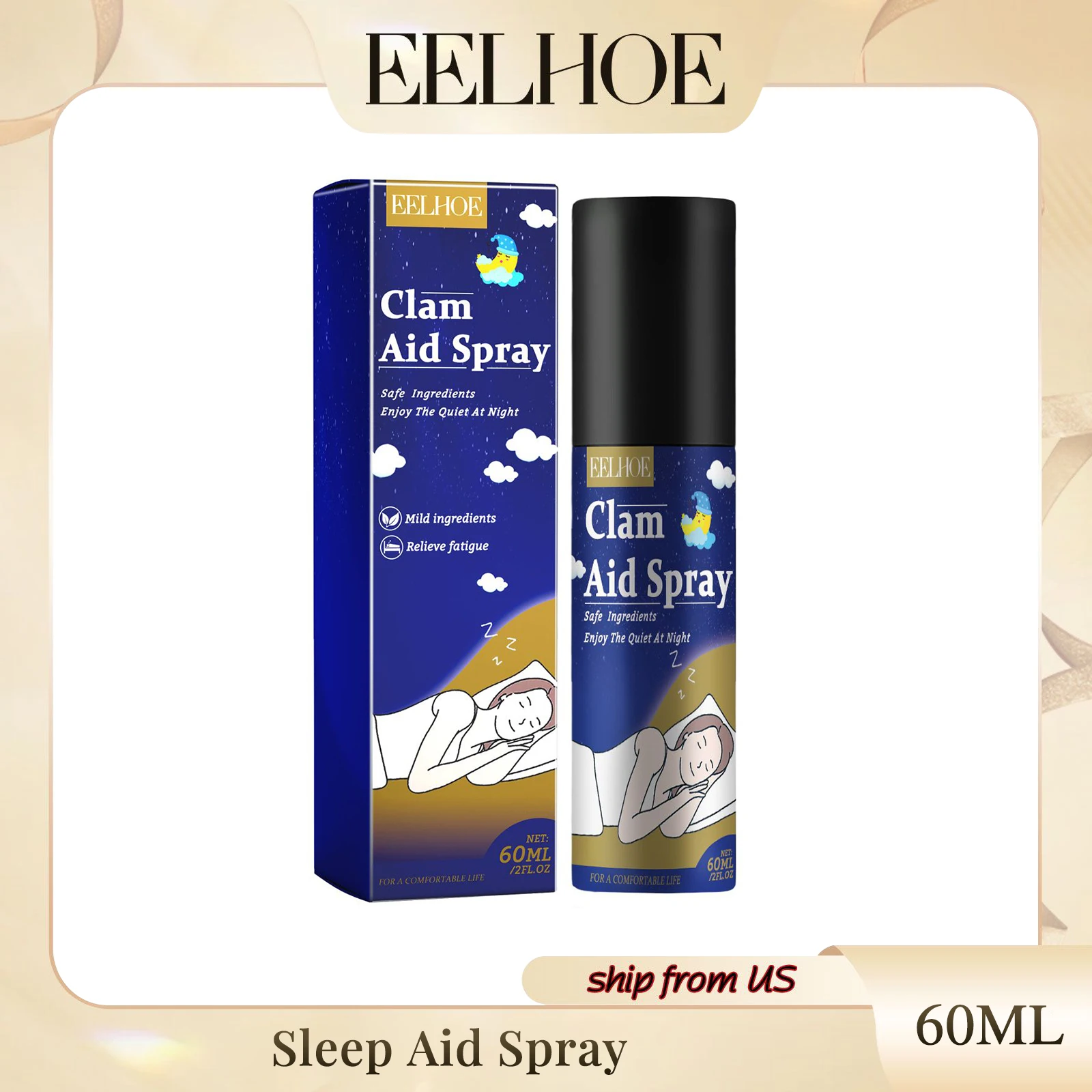 Eelhoe Lavender Sleep Aid Spray To Ease Difficulty Falling Asleep Body Fatigue Peace Of Mind Sleep Comfort Pillow Sleep Spray