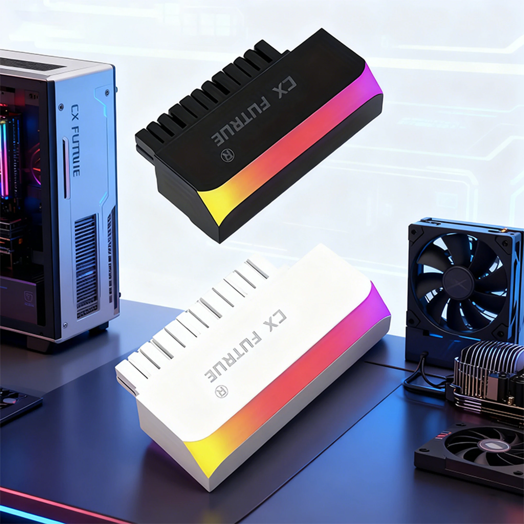 

Motherboard 24-Pin 90° Power Adapter Extension Cable 5V 3-Pin ARGB Lighting Sync PC Decoration