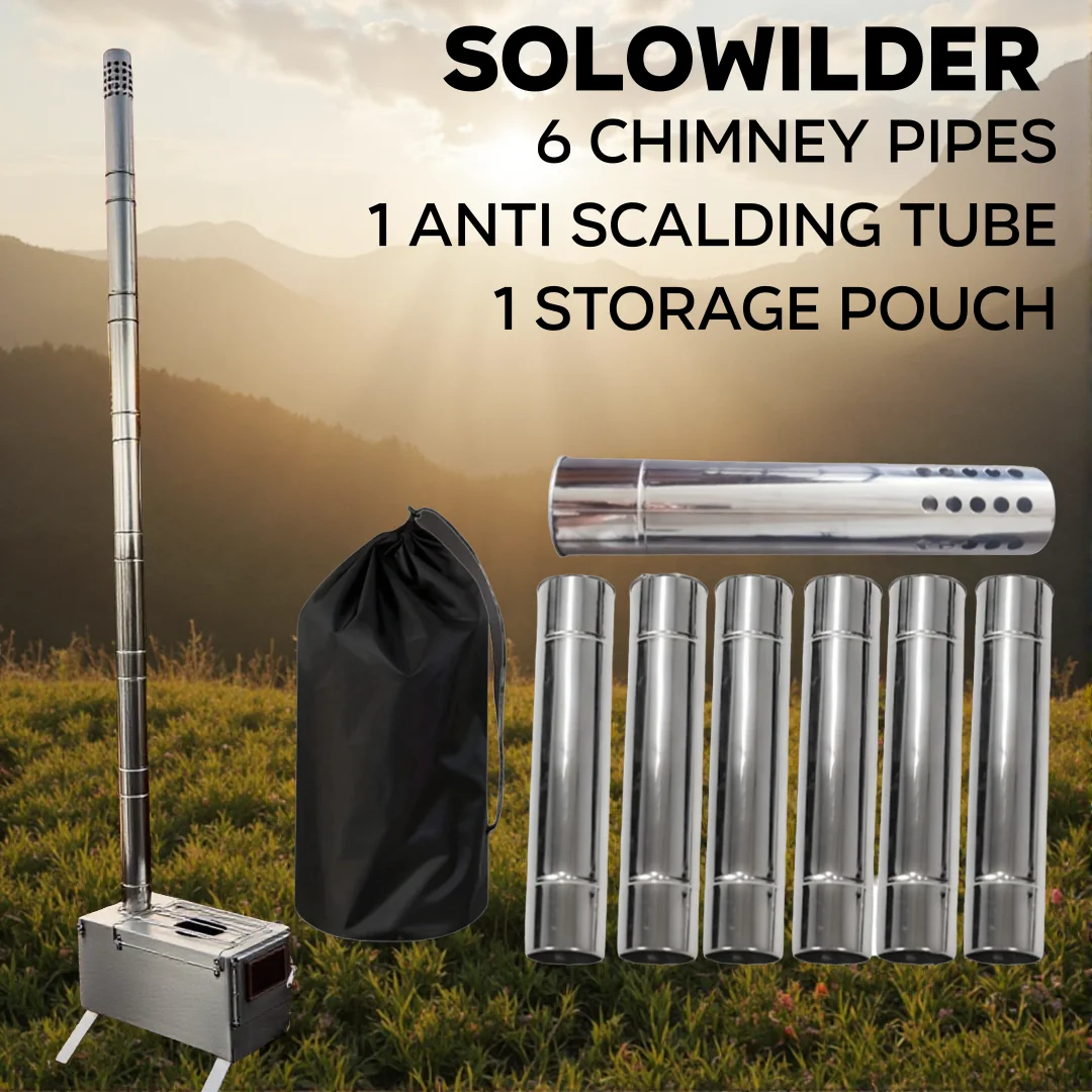 

6pcs Stainless Steel Stove Pipe Kit Straight Tubes High temperature resistance for Wood Stoves, Fireplaces,Outdoor Camping Stove