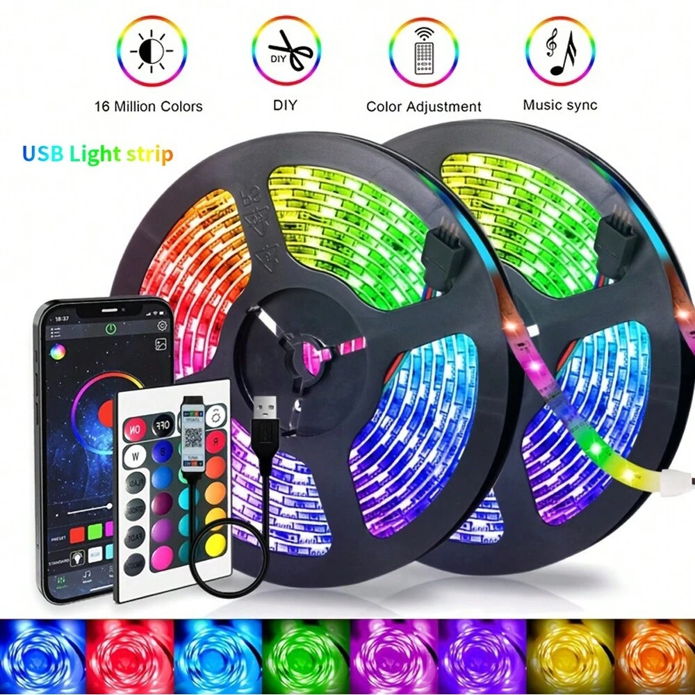 Diody na wstążce Led 5050 RGB Bluetooth 1-30M 5V lampa Led podświetlenie TV dekoracja pokoju lampa Led dioda elastyczna wstążka