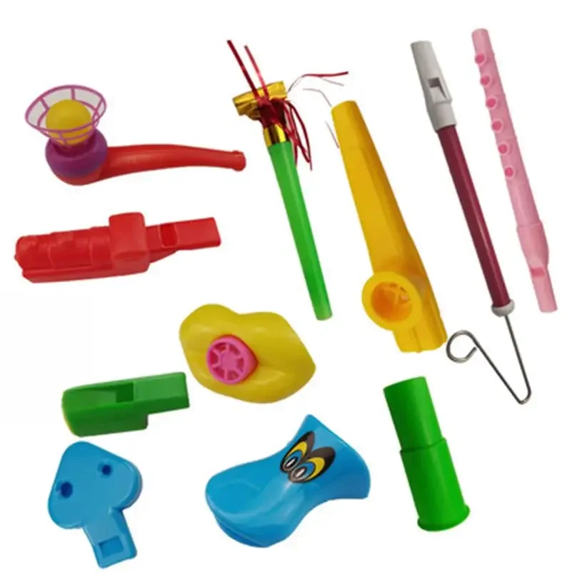 8-10 pièces sifflet d'entraînement musculaire de la bouche soufflant ensemble de sifflet prononciation du langage des enfants développement de la respiration orale